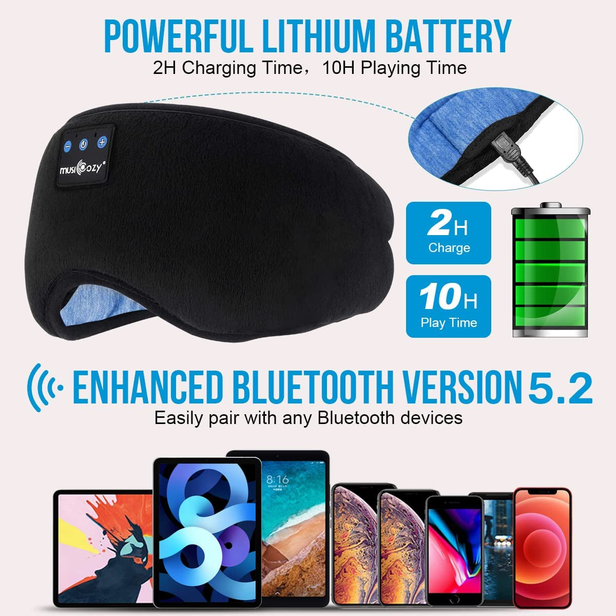 Mascara Antifaz Bluetooth para Dormir 